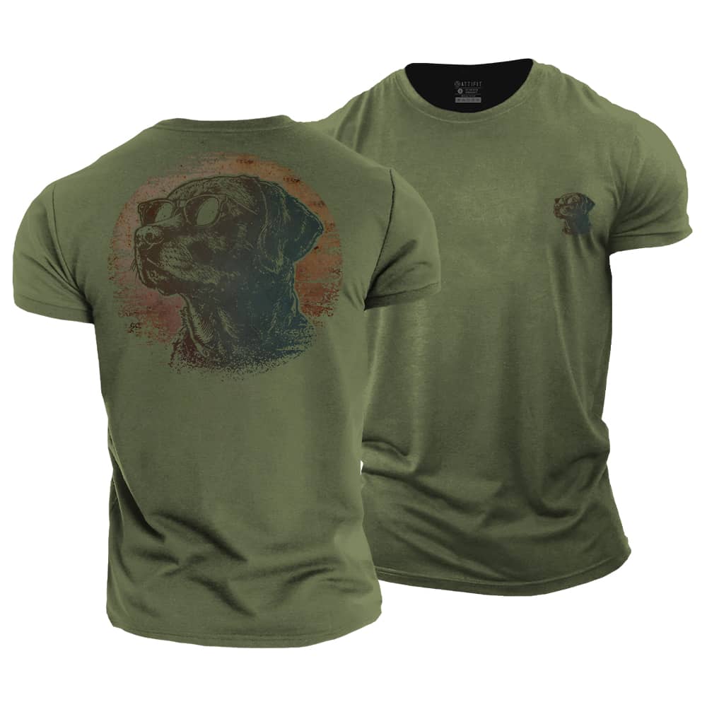 Sunset Pup Cotton T-Shirt
