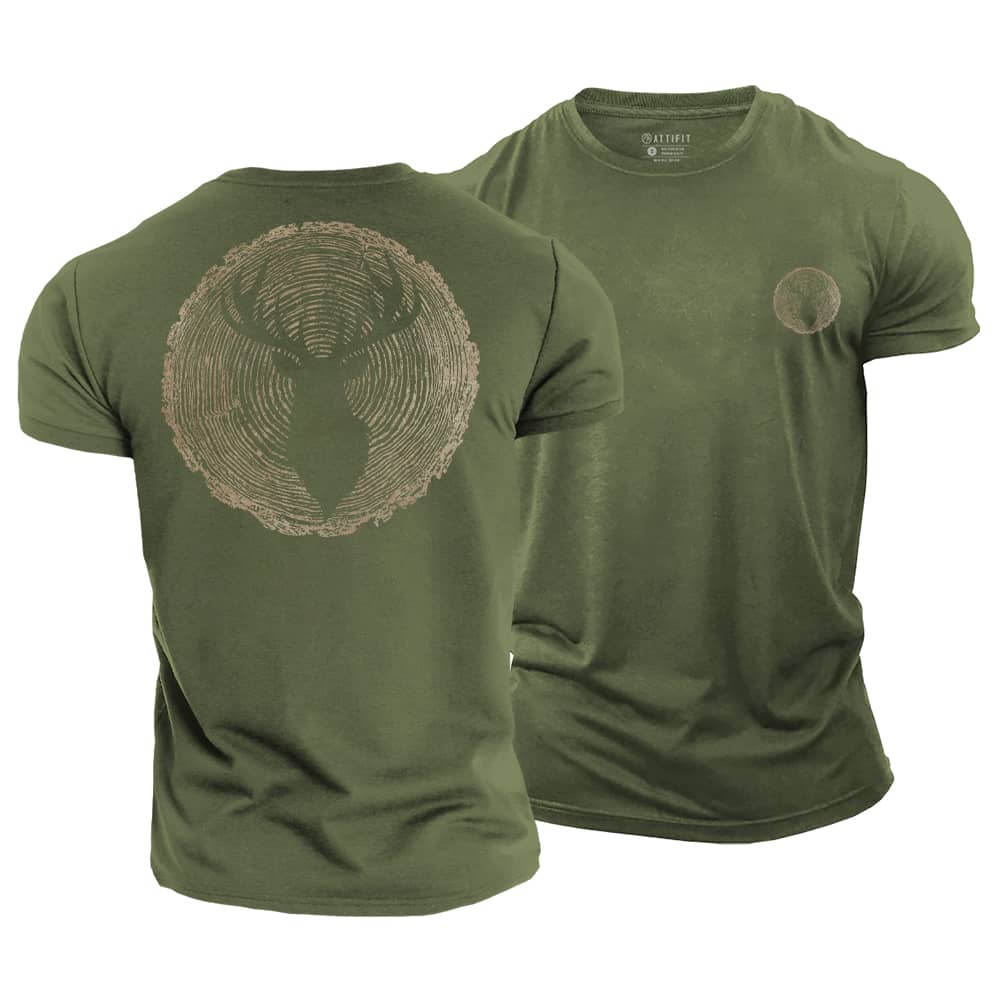 Annual Ring Deer Cotton T-Shirt