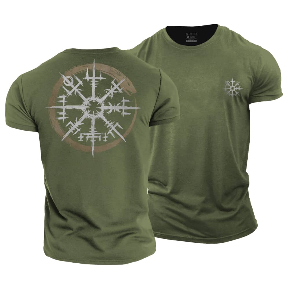 Jörmungandr Compass Cotton T-Shirt