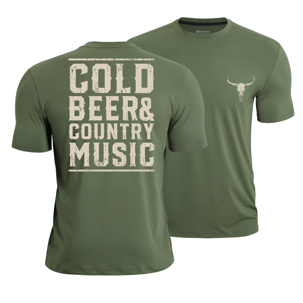 Cold Beer and Country Music Quick-Dry T-Shirt