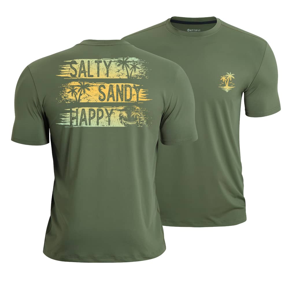 Salty Happy Athletic Quick-Dry T-Shirt