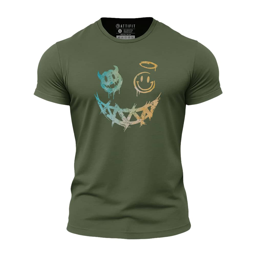 Devil Angel Smiley Athletic Quick-Dry T-Shirt