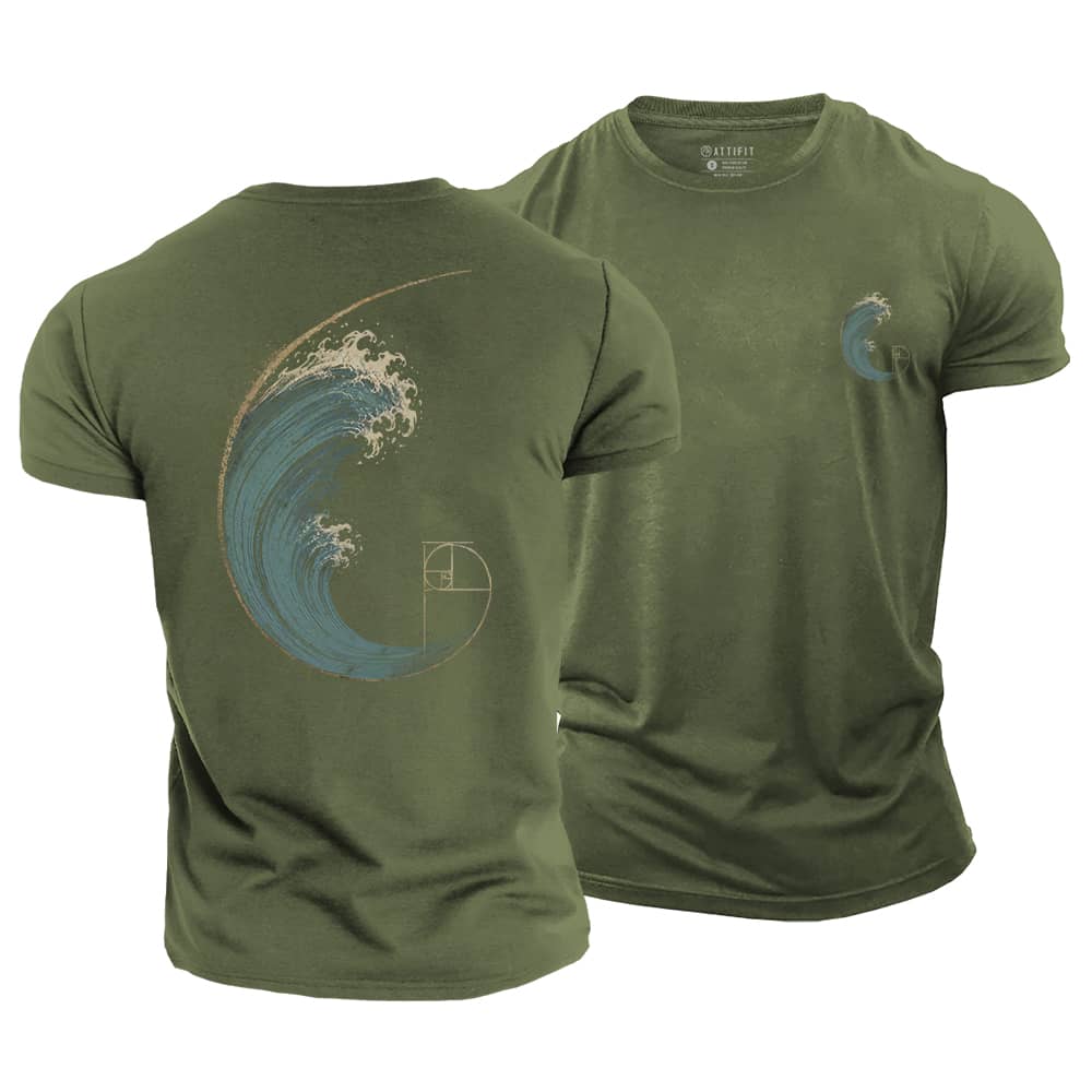Golden Ratio Wave Cotton T-Shirt