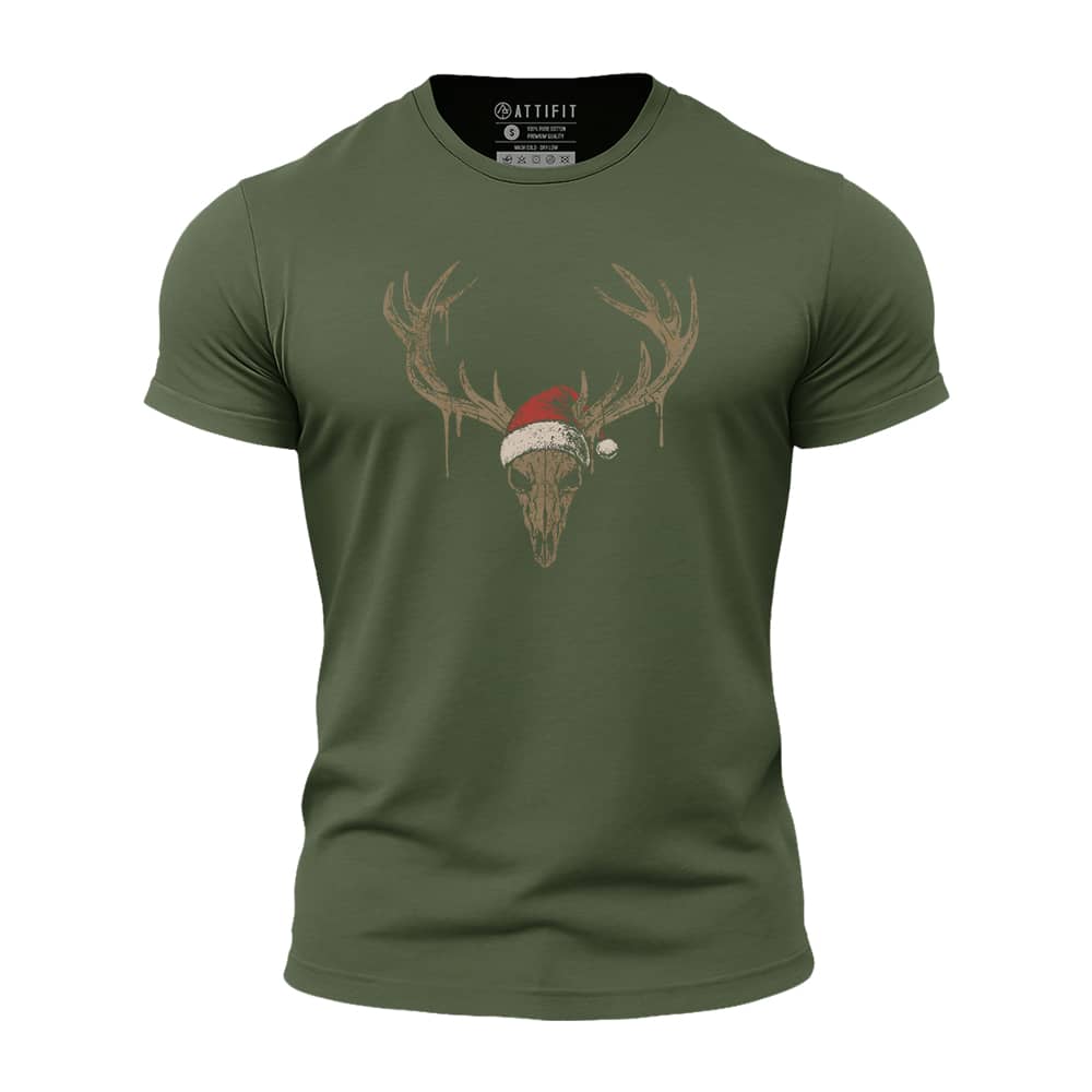 Christmas Elk Skull Athletic Quick-Dry T-Shirt