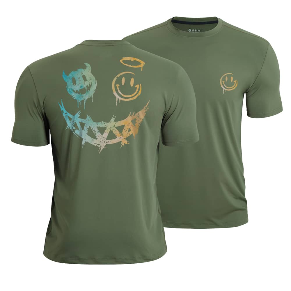 Angel Devil Smiley Athletic Quick-Dry T-Shirt
