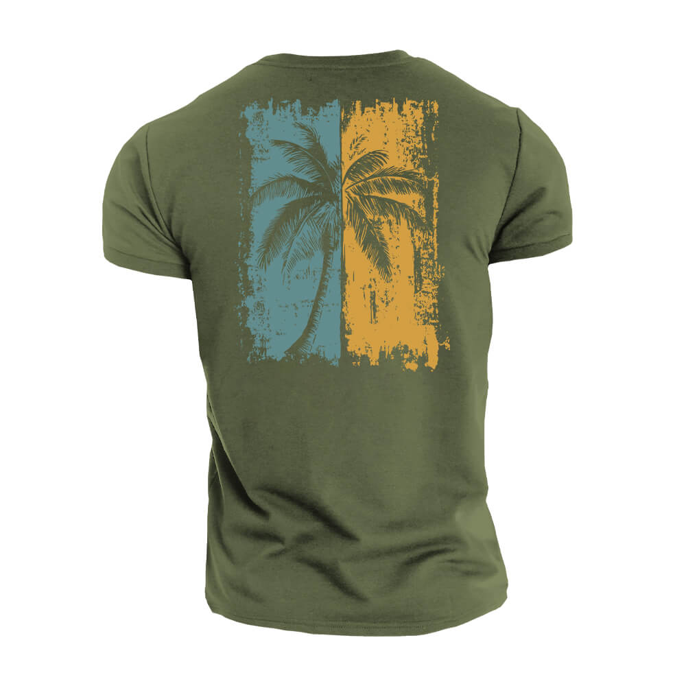 Two-tone Palm Tree Cotton T-Shirt