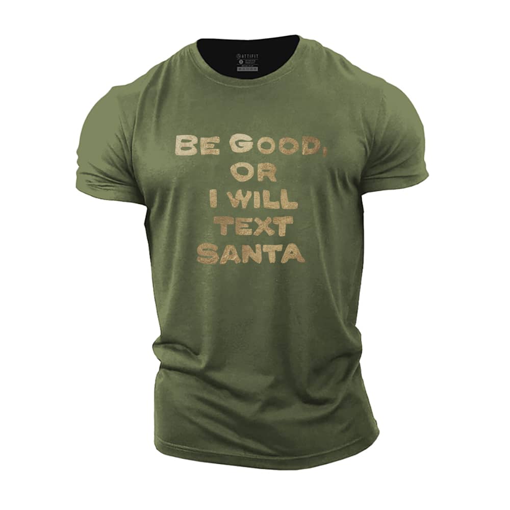 Text Santa Cotton T-Shirt
