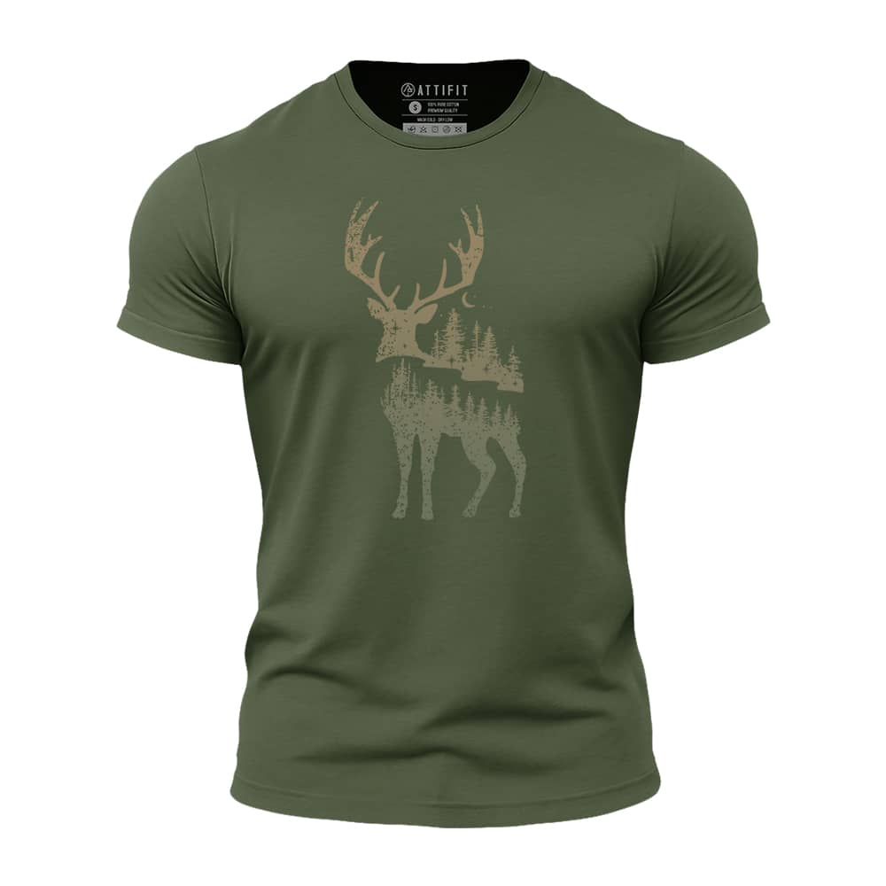 Christmas Forest Deer Athletic Quick-Dry T-Shirt