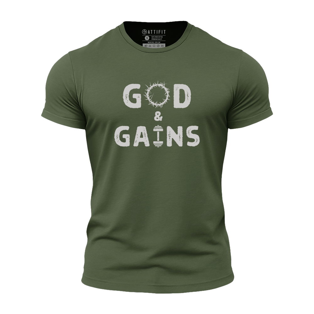 God and Gains Athletic Quick-Dry T-Shirt