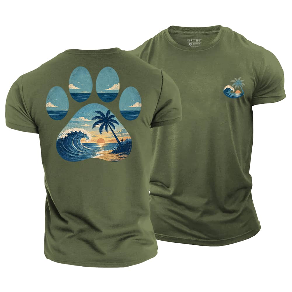 Sunset Paw Cotton T-Shirt
