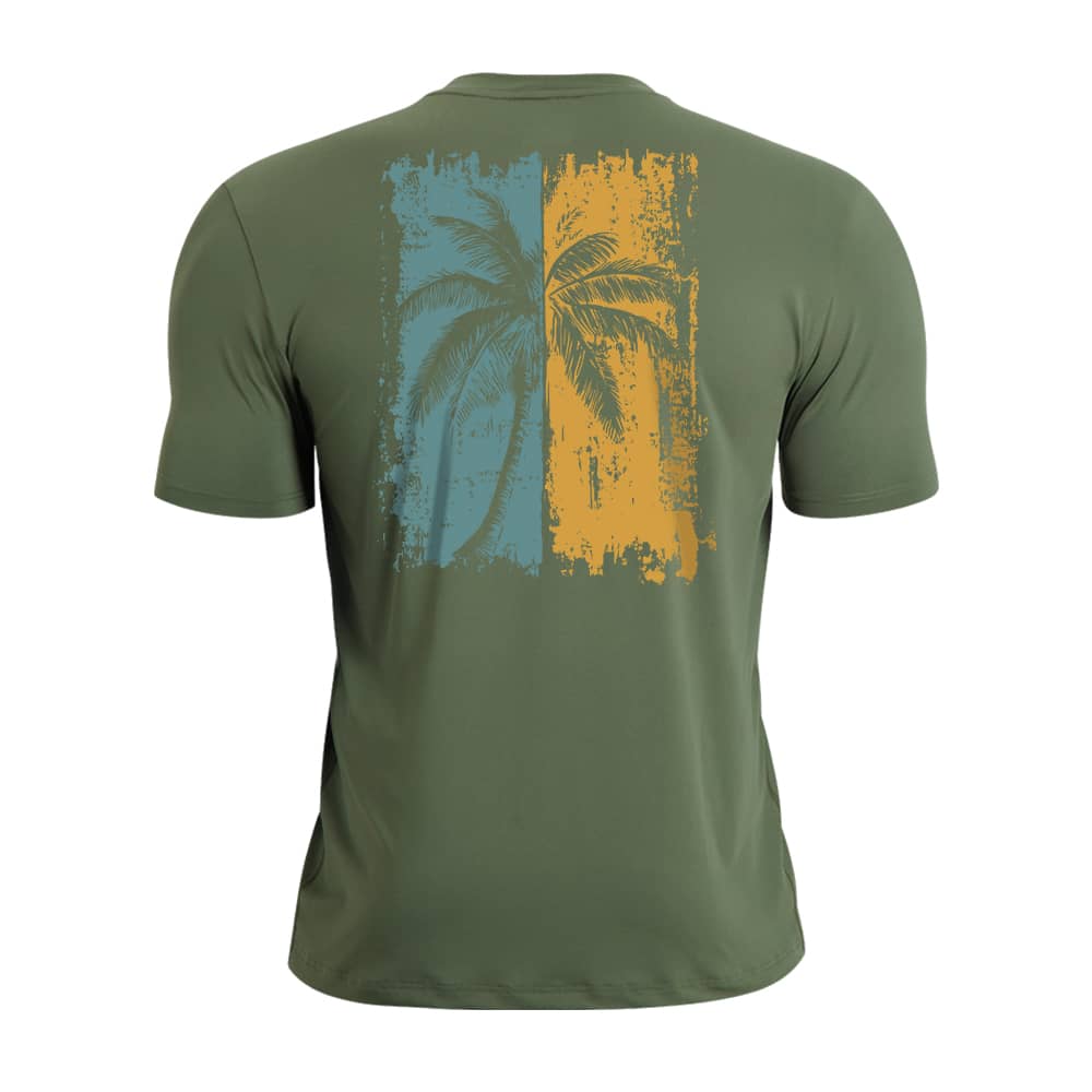 Two-tone Palm Tree Athletic Quick-Dry T-Shirt