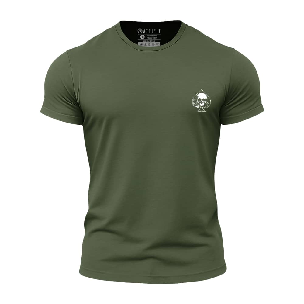 Mini Spades Skull Athletic Quick-Dry T-Shirt