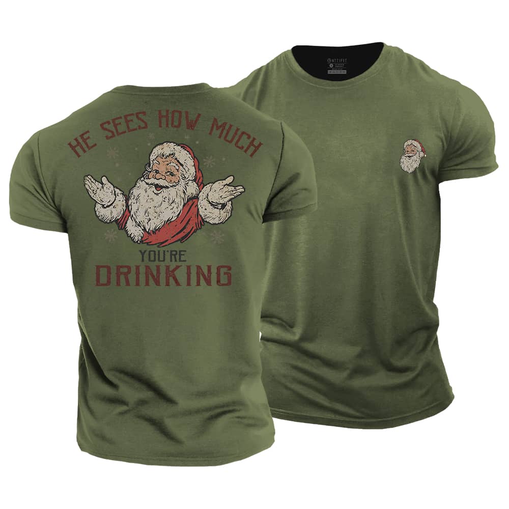 Santa Sees You Cotton T-Shirt
