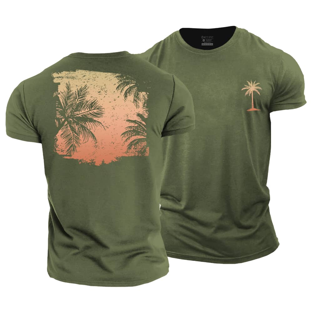 Palm Tree Silhouette Cotton T-Shirt