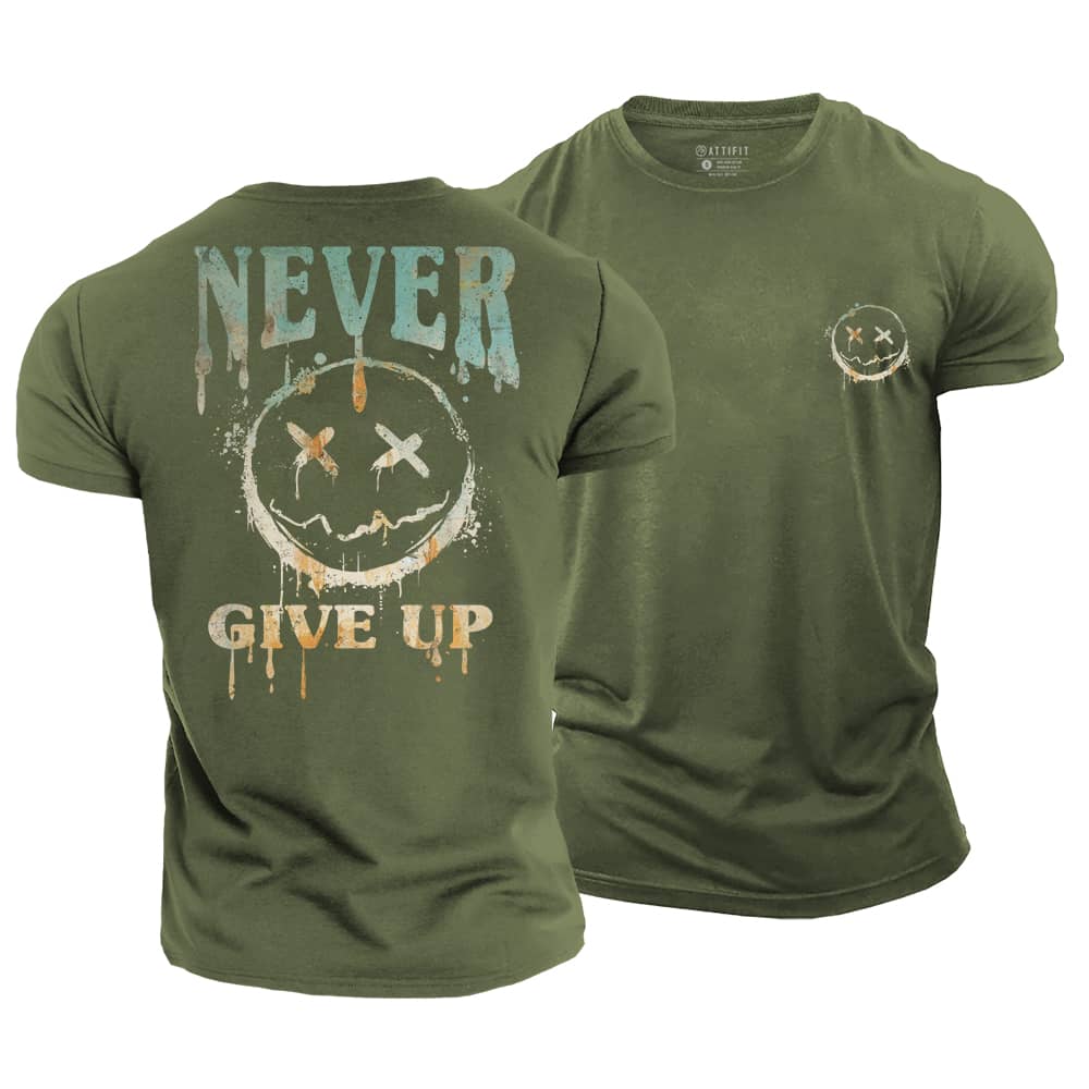 Never Give Up Cotton T-Shirt