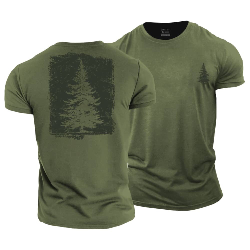Pine Tree Silhouette Cotton T-Shirt