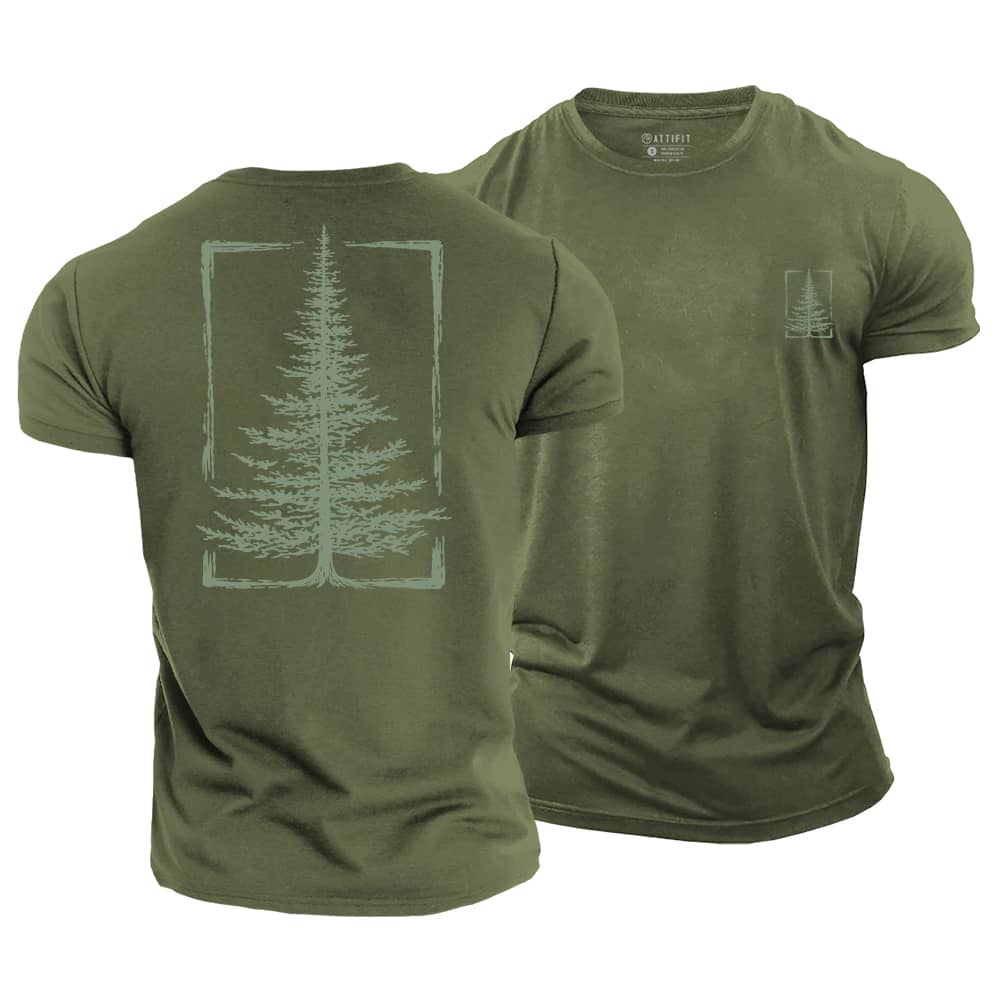 Pine Outline Cotton T-Shirt