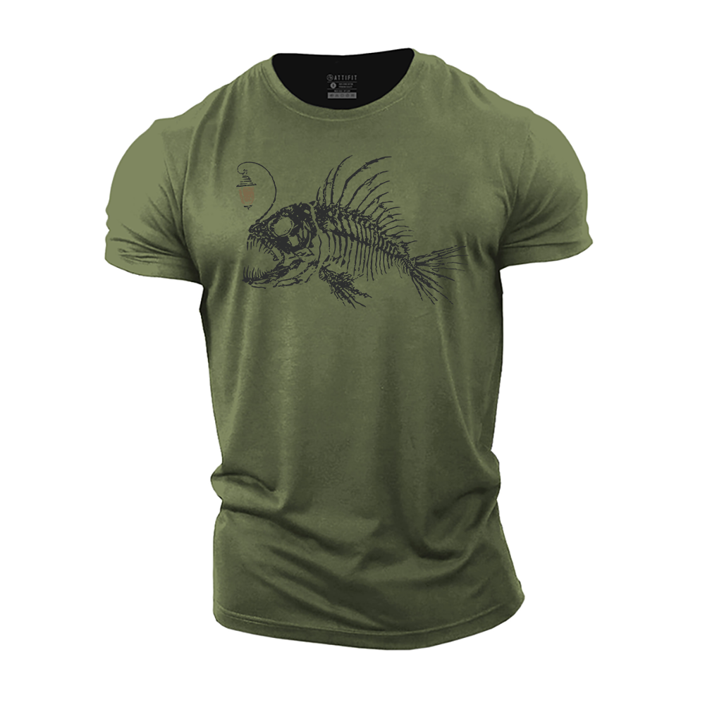 Lantern Fish Skeleton Cotton T-Shirt