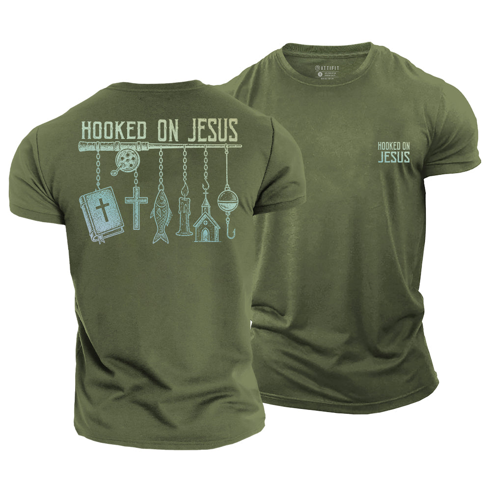 Hooked on Jesus Cotton T-Shirt