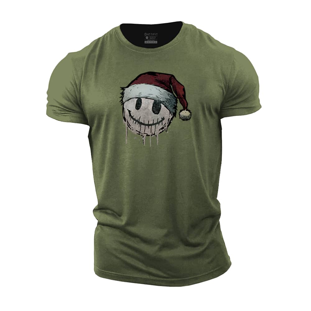 Christmas Smiley Cotton T-Shirt