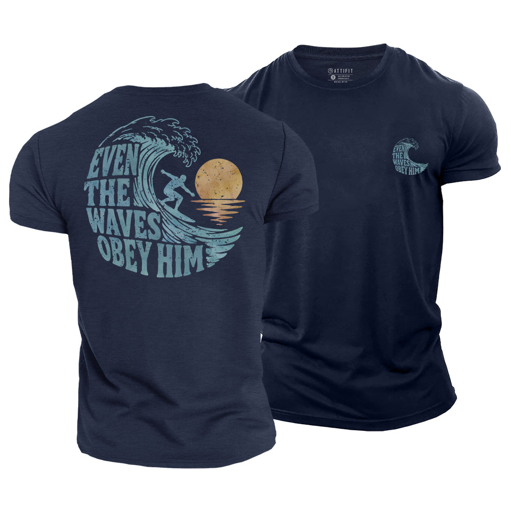 The Waves Obey Him Cotton T-Shirt