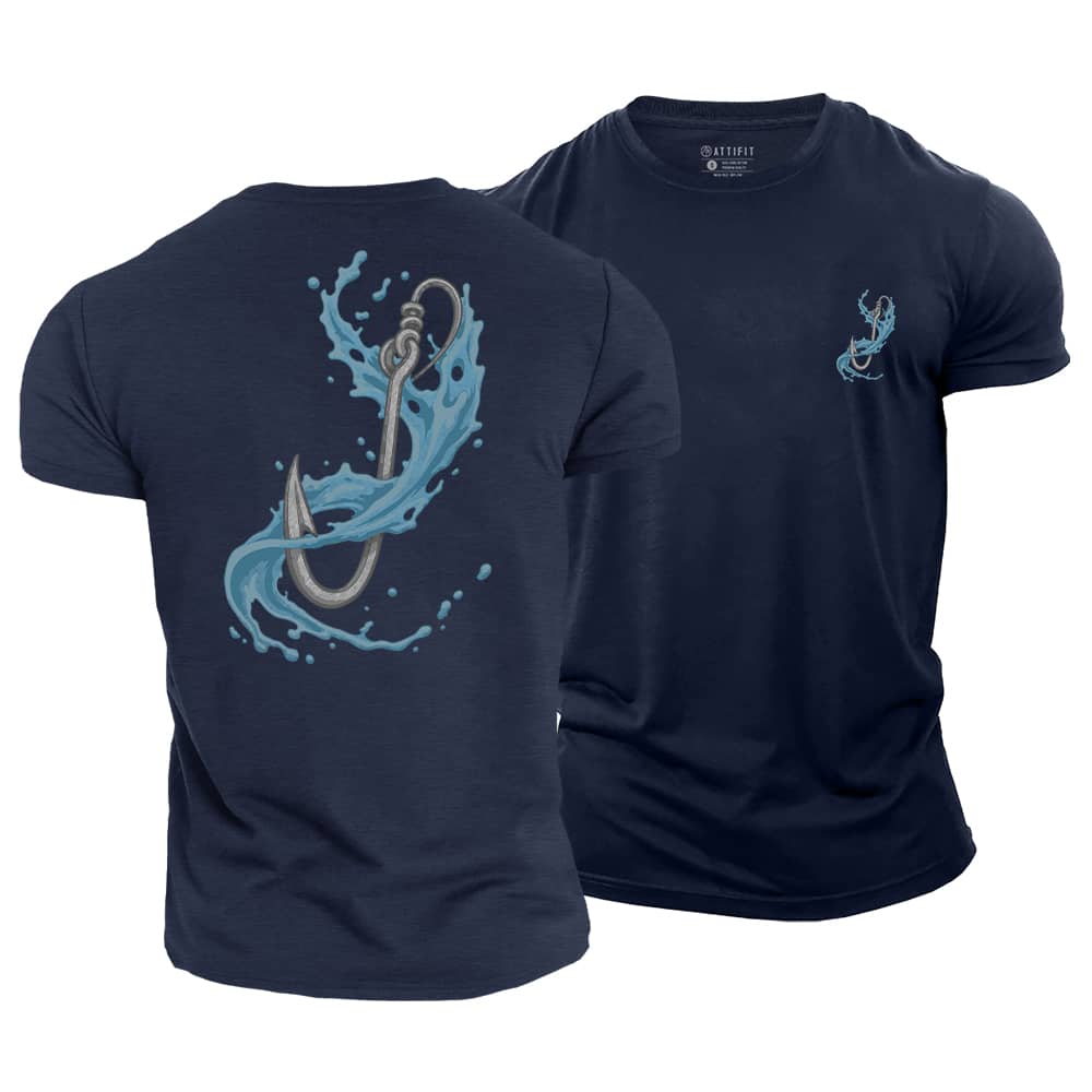 Wave Fishhook Cotton T-Shirt