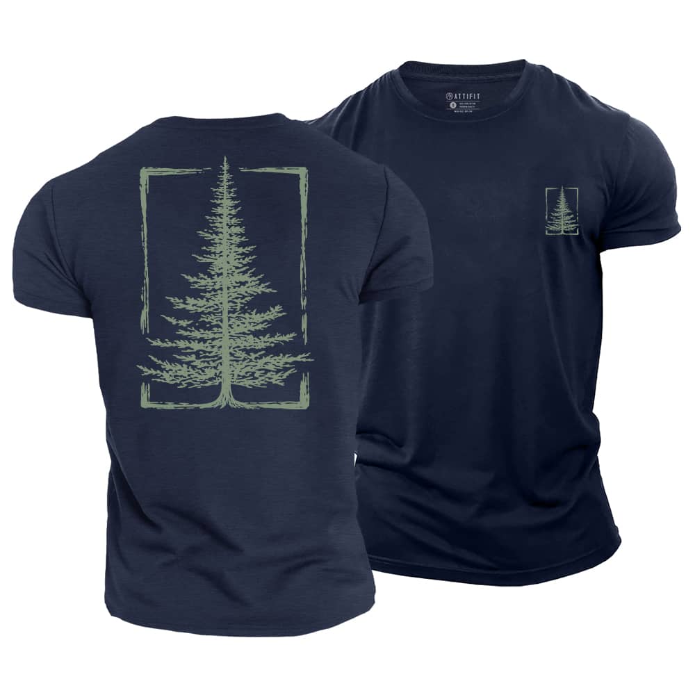 Pine Outline Cotton T-Shirt