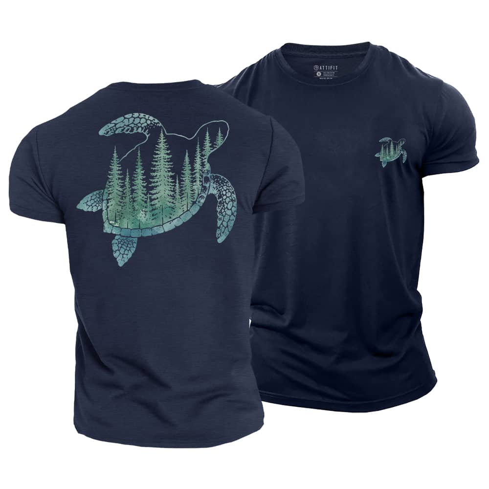 Turtle Forest Cotton T-Shirt