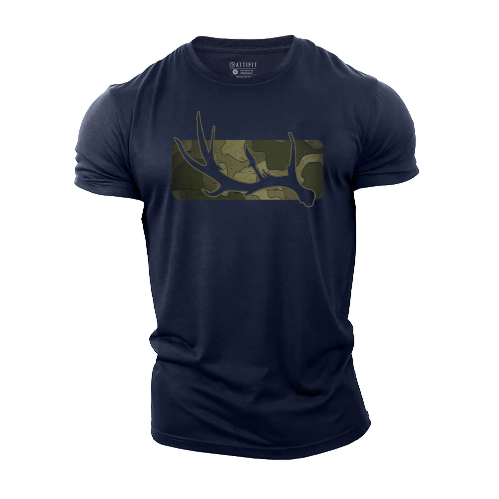 Camo Antlers Cotton T-Shirt