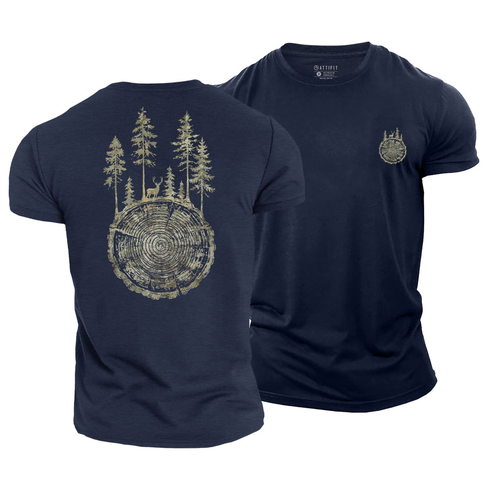 Tree Ring Forest Cotton T-Shirt