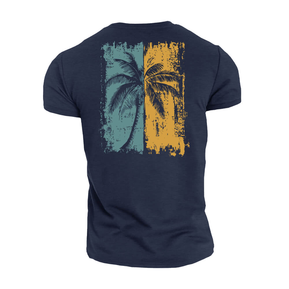 Two-tone Palm Tree Cotton T-Shirt