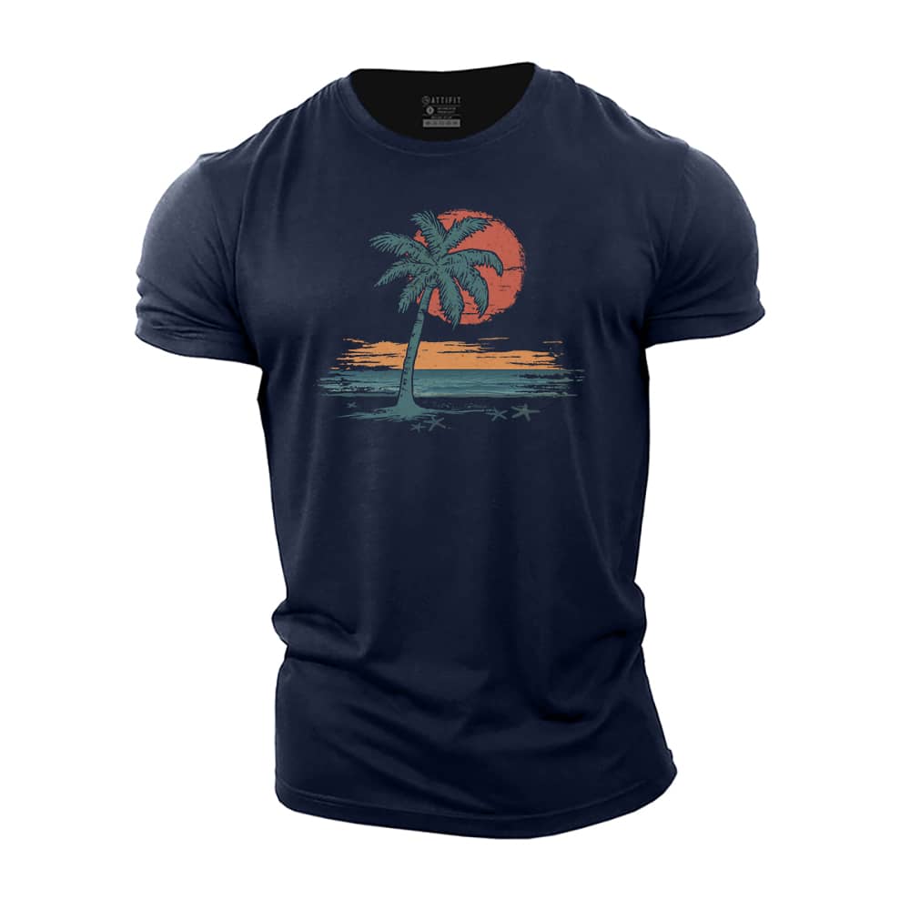Sunset At The Seaside Cotton T-Shirt