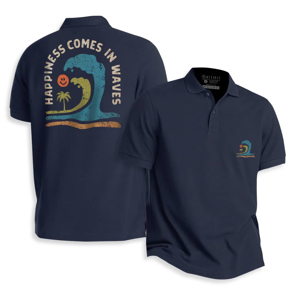 Happiness Comes In Waves Polo Shirt