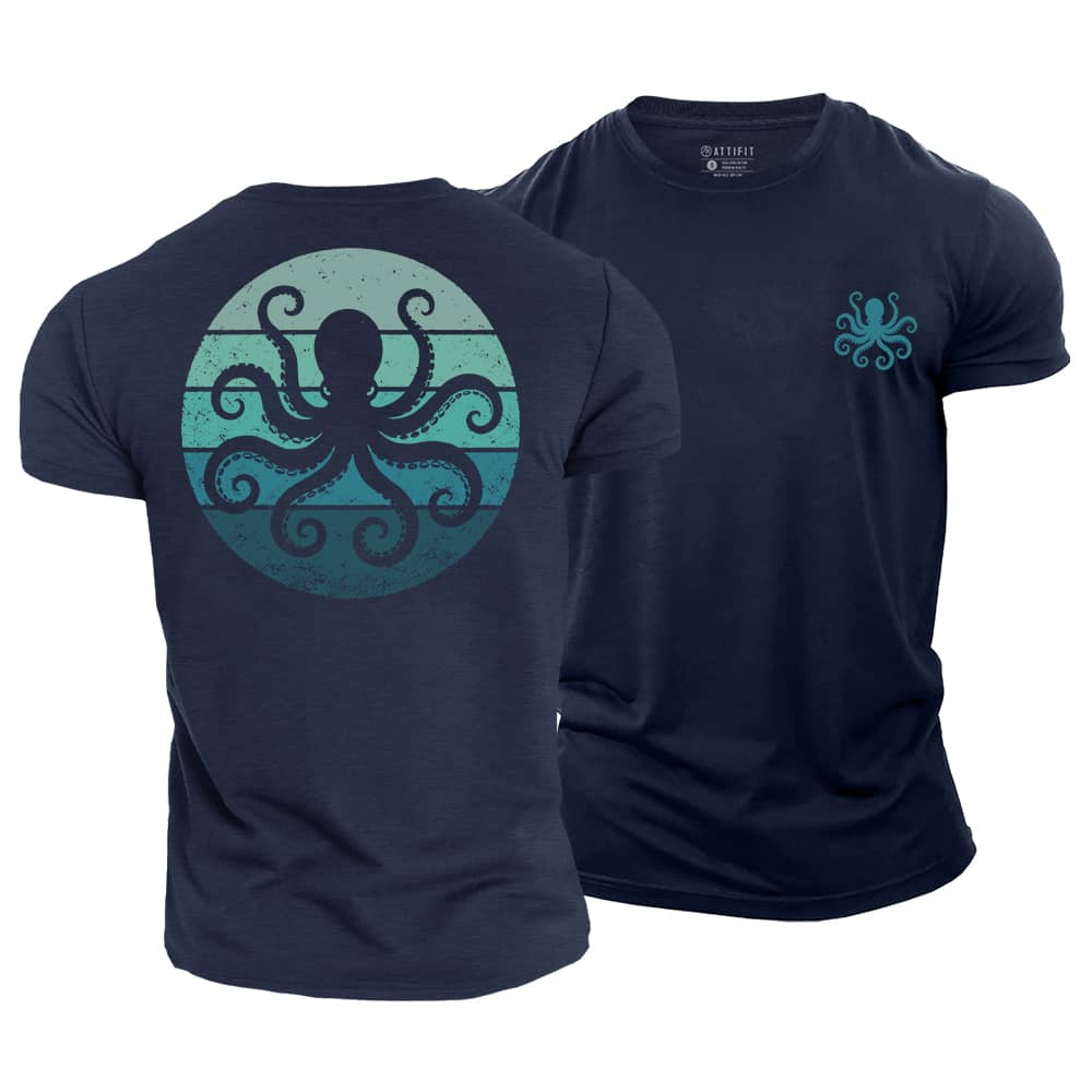 Octopus Silhouette Cotton T-Shirt