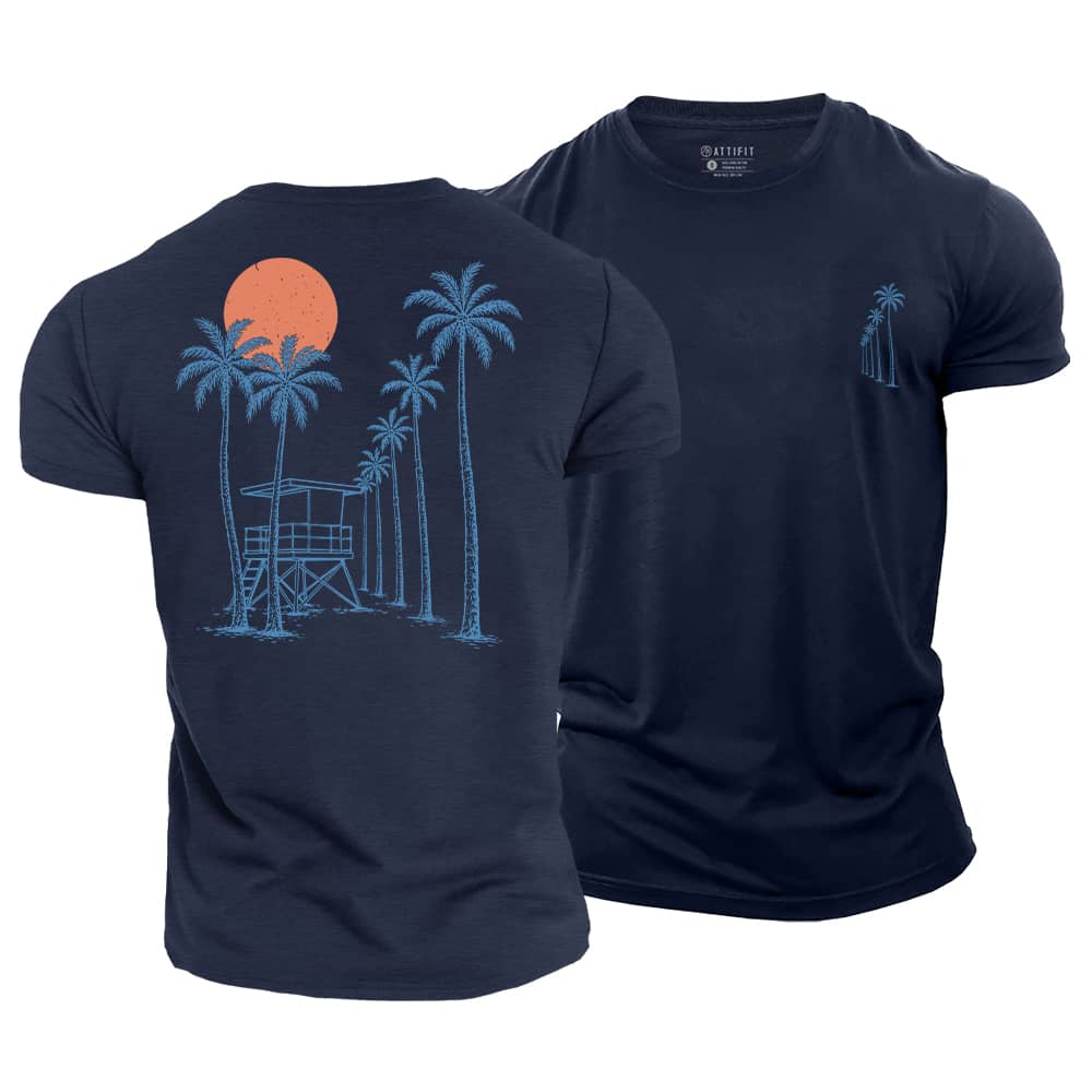 Palm Tower Cotton T-Shirt