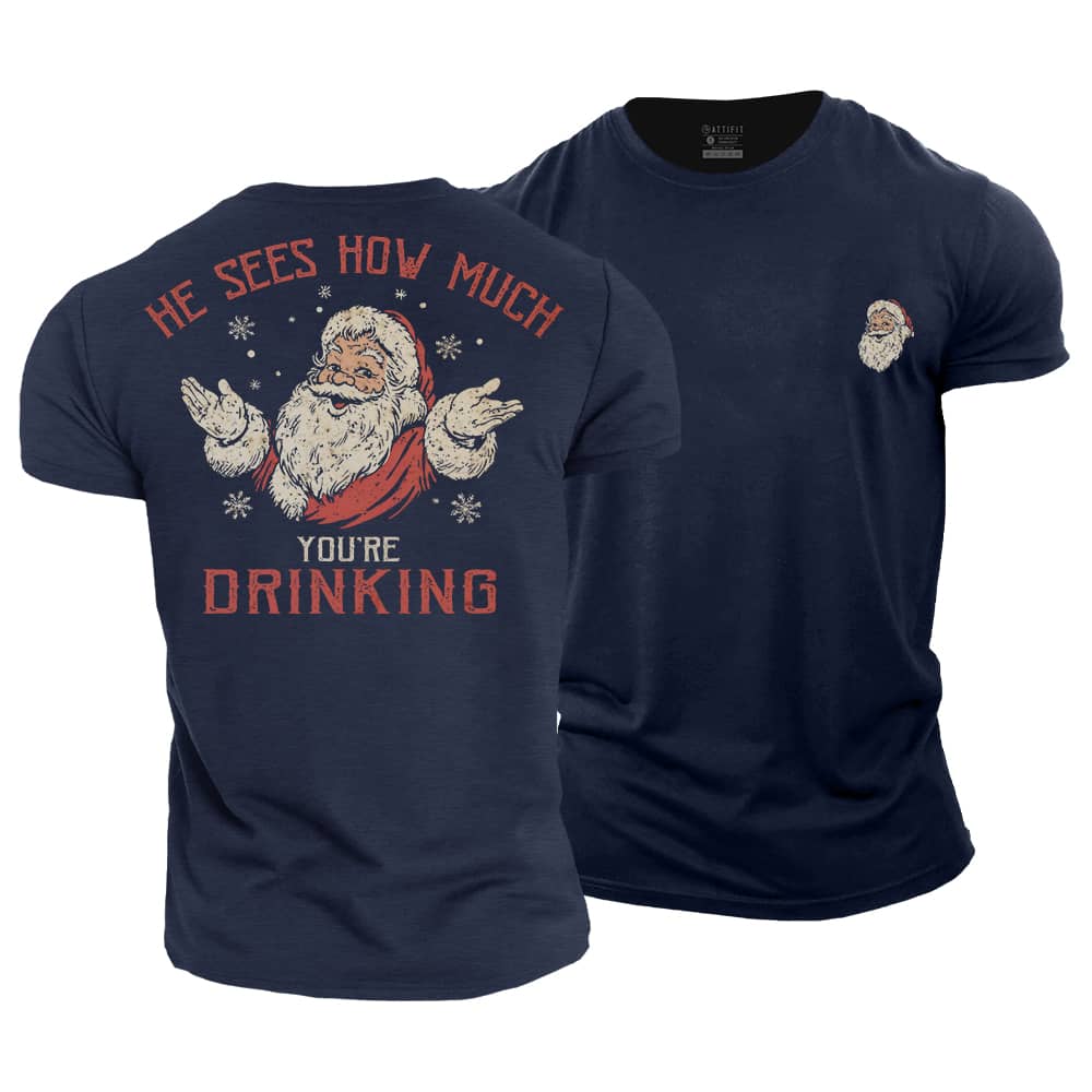 Santa Sees You Cotton T-Shirt