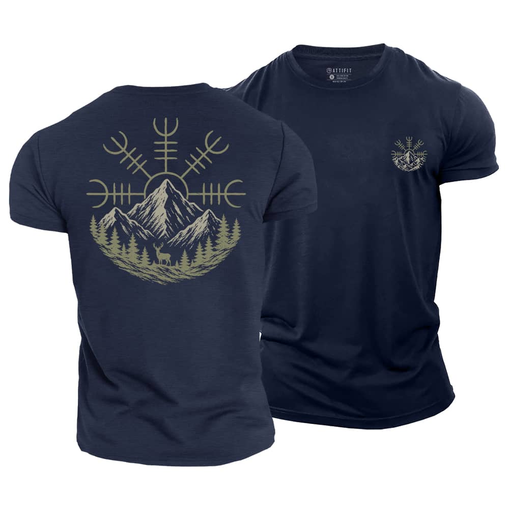 Mountain Compass Cotton T-Shirt