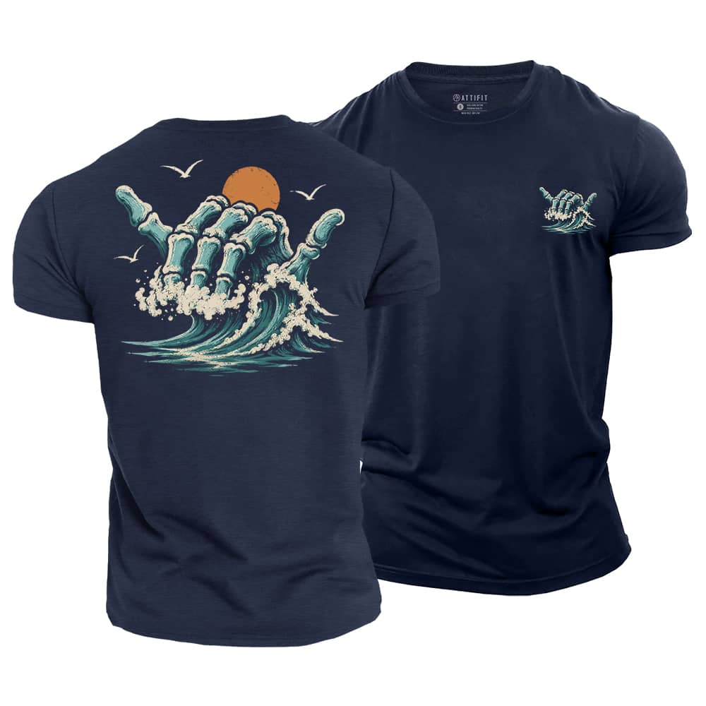 Bone Wave Cotton T-Shirt