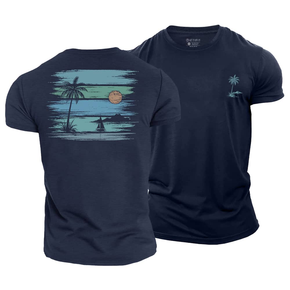Palm Horizon Cotton T-Shirt