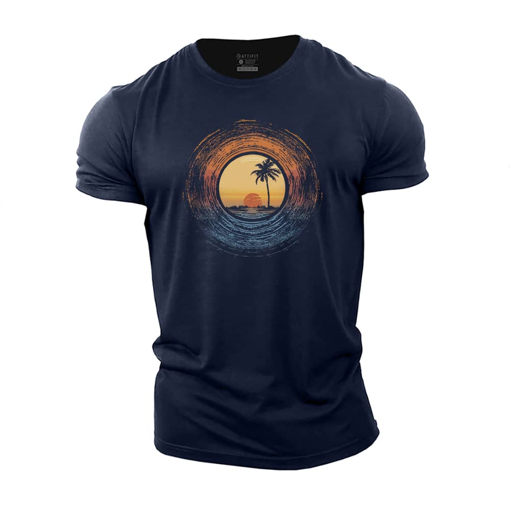 Sunset Record Cotton T-Shirt