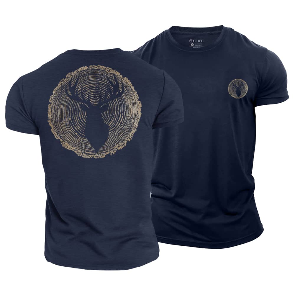 Annual Ring Deer Cotton T-Shirt