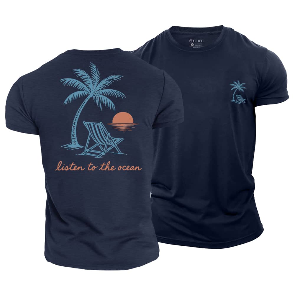 Listen To The Ocean Cotton T-Shirt
