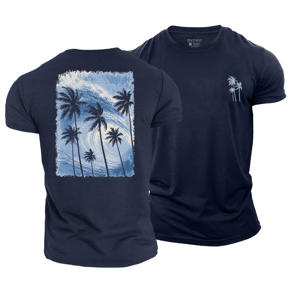 Wave Palm Cotton T-Shirt