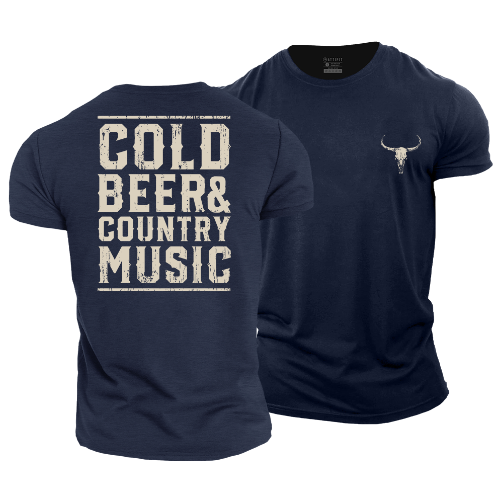 Cold Beer and Country Music Cotton T-Shirt