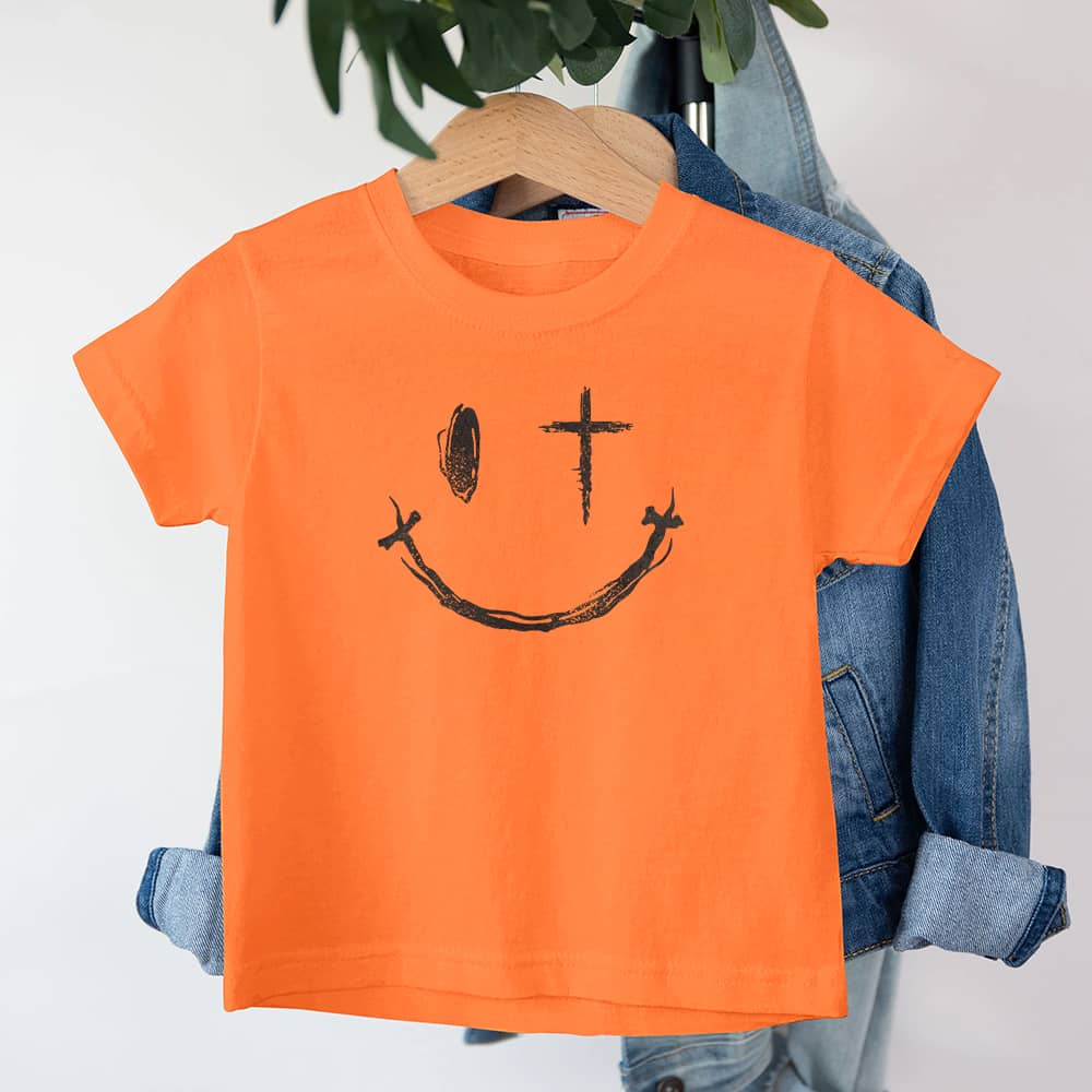 Cross Smiley Face Youth Cotton T-Shirt