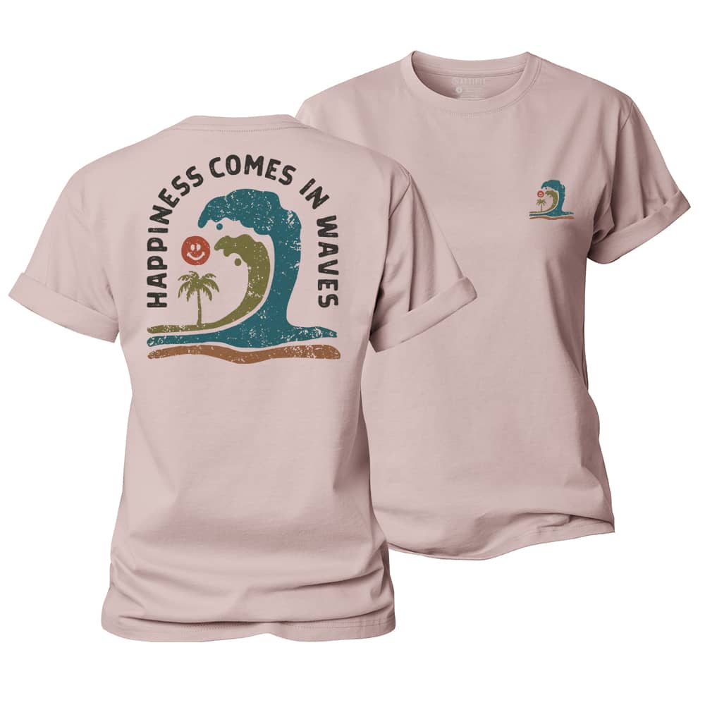Happiness Comes In Waves Women's Cotton T-Shirt