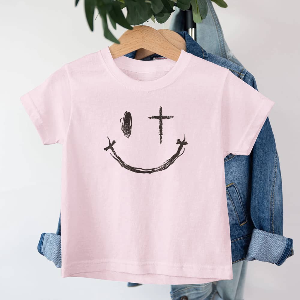 Cross Smiley Face Youth Cotton T-Shirt