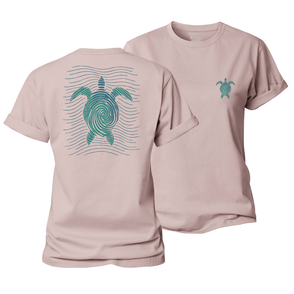 Wave Line Turtle Women's Cotton T-Shirt