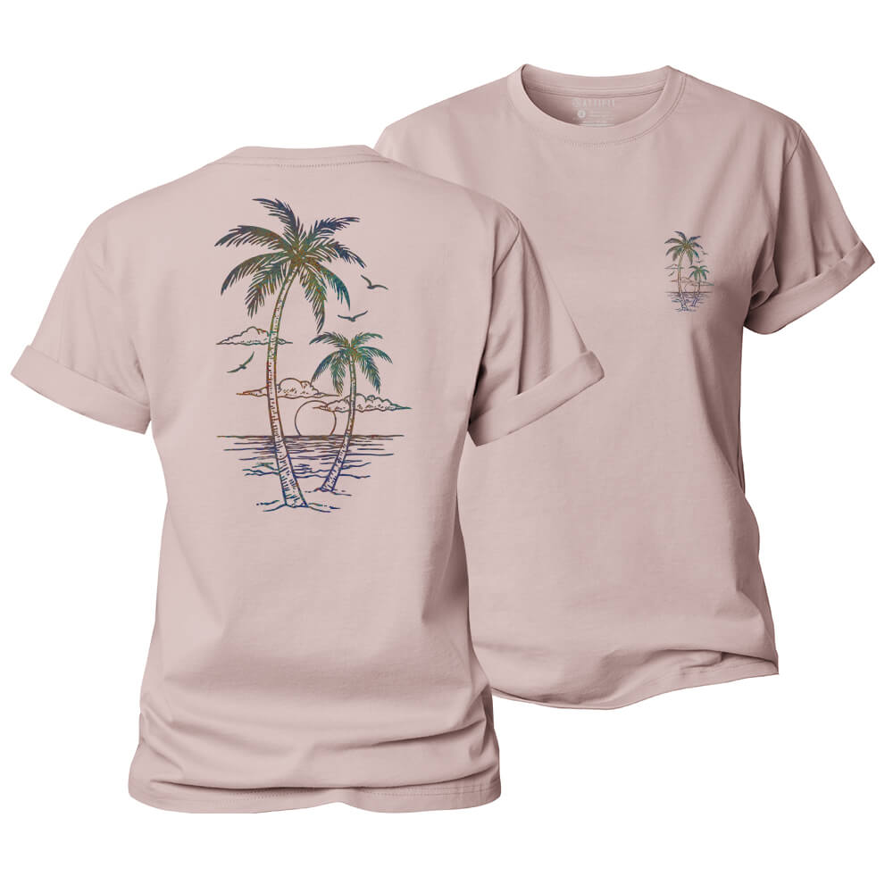 Vibrant Palm Scene Women's Cotton T-Shirt