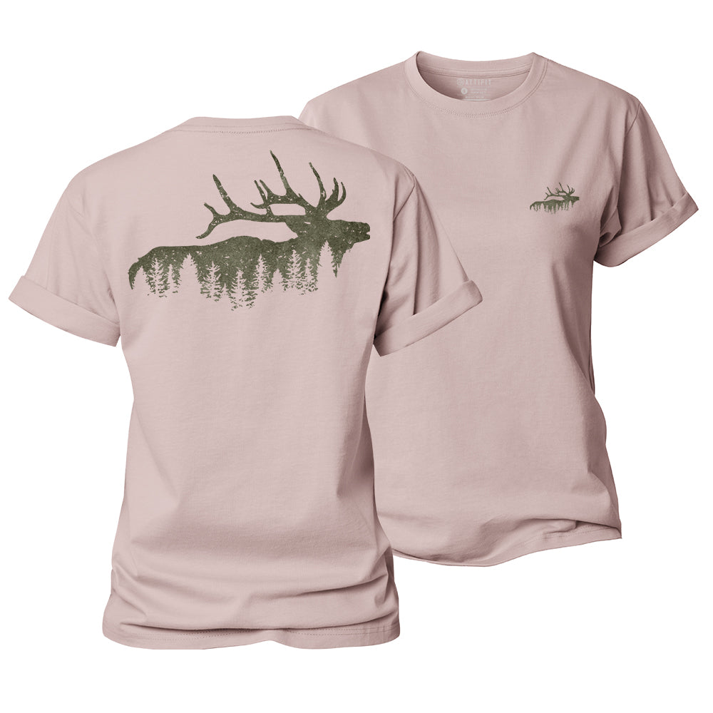 Elk And Forest Women's Cotton T-Shirt